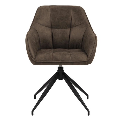 Otočená čalouněná židle Brenda Actona s područkami do obýváku hnědá moderní
