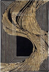 Glamour koberec do obýváku 160x230 černo-zlatý moderní vlněný Carpet Decor