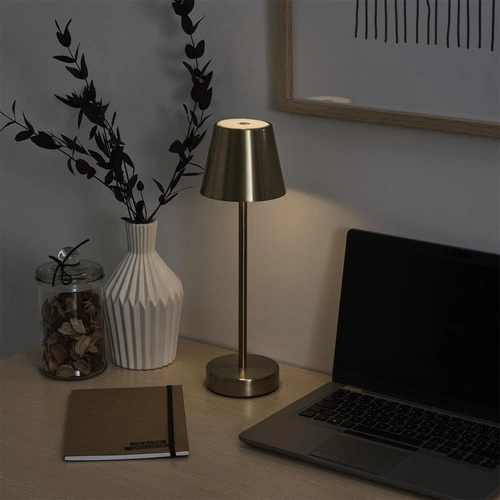 Noční LED lampička Casablanca zlatá dotyková se stmívačem 36 cm