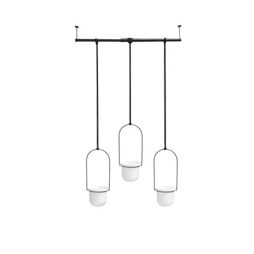 Závěsná sada květináčů Triflora Umbra na bylinky do kuchyně bílá černá nastavitelná