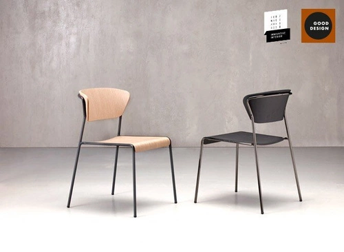 Jídelní židle Lisa SCAB Design černá, kovová s bukovým sedákem loft industriální