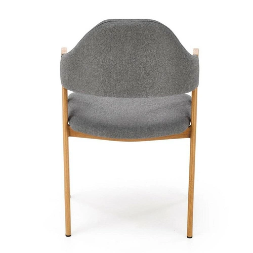 Šedá čalouněná jídelní židle Island s područkami moderní skandinávský styl