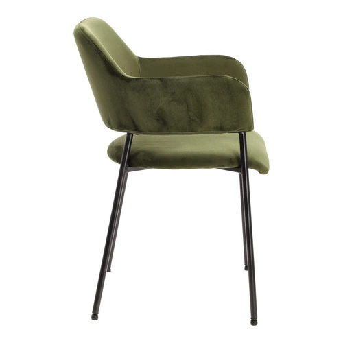 Jídelní židle Lima Actona zelená sametová s područkami snadno čistitelná