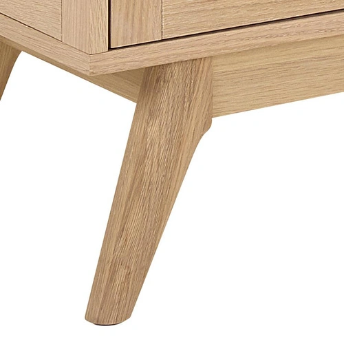 Vitrína Marte dřevěná skandinávská do obýváku bělený dub 140 cm