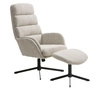 Relaxační křeslo Sifton s podnožkou bílé moderní do obýváku