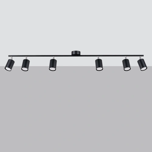 Stropní svítidlo LEMMI 6L černé moderní kovové s nastavitelnými rameny do obývacího pokoje SOLLUX