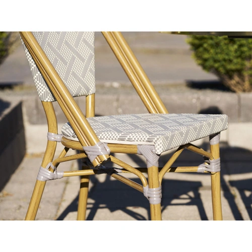 Boho jídelní a kuchyňská židle Lauria kovová bílo‑šedá