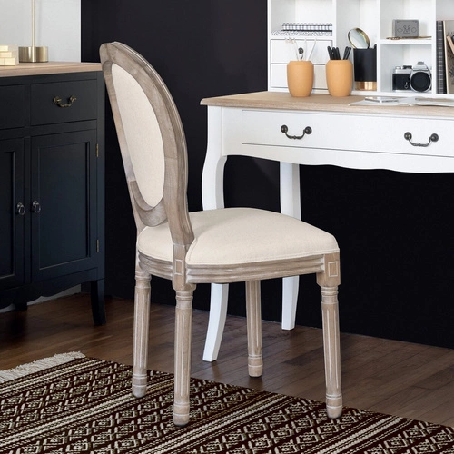 Čalouněná židle Cleon béžová do jídelny a obýváku dřevěná boho Atmosphera