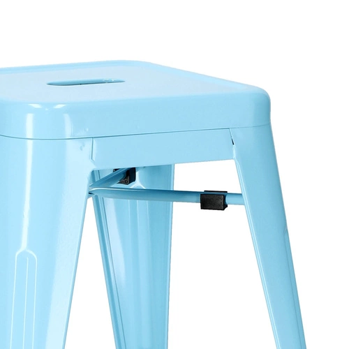 Modrá kovová stolička Paris do kuchyně a obýváku inspirovaná Tolix moderní 46 cm D2.DESIGN