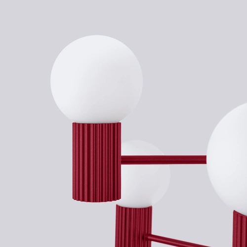 Moderní lustr HALO 6 vínový stropní svítidlo do obýváku a jídelny 64 cm