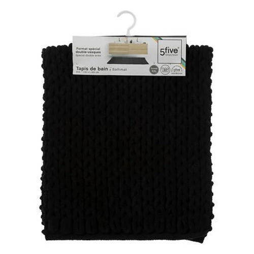 Bavlněná koupelnová předložka černá 50x120 cm Colors 5five simply smart měkká protiskluzová