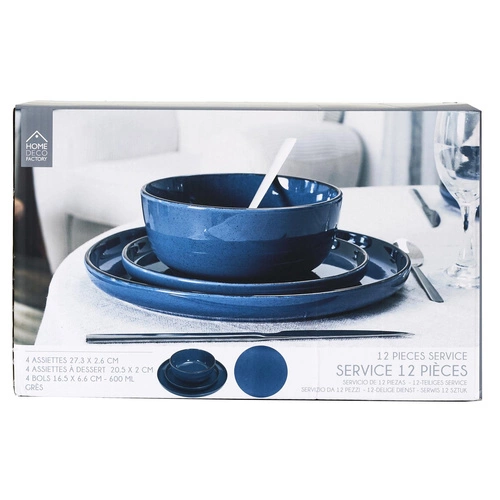 Moderní modrá jídelní sada Temp pro 4 osoby do jídelny