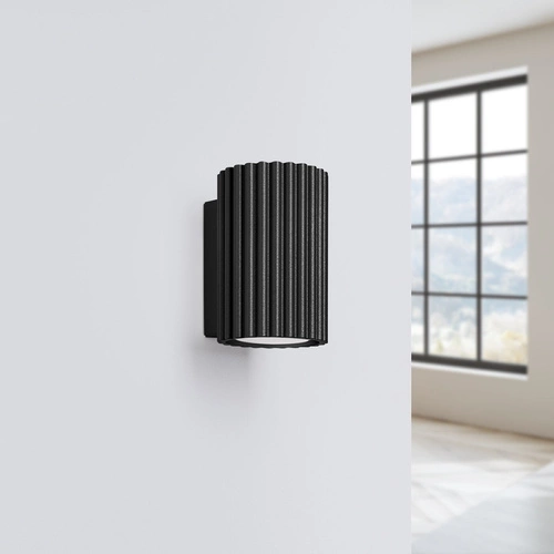 Nástěnné svítidlo KARBON 10 černé moderní hliníkové svítí nahoru i dolů do obýváku a ložnice