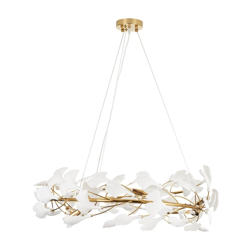 BOTANIKA závěsná lampa zlatá bílá 80 cm