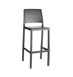 Barová židle Emi 75 cm s opěrkou moderní antracitová do kuchyně a jídelny SCAB Design