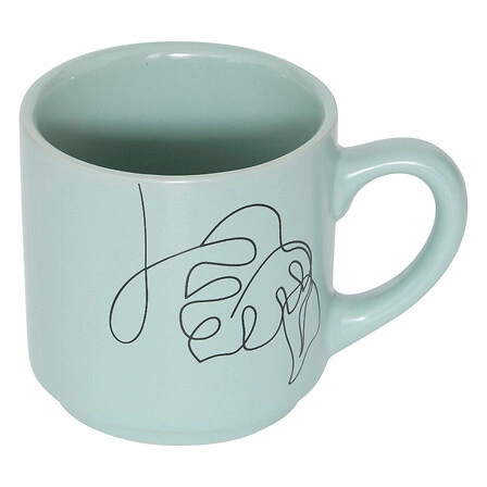 Sada 4 keramických hrnků Face 120 ml na kávu se stojánkem 5five simply smart