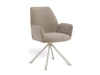 Židle Glenda béžová otočná čalouněná jídelní s područkami