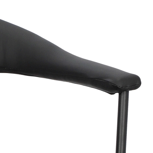 Čalouněná jídelní židle Ava Actona s područkami, černá ekokůže, industriální styl