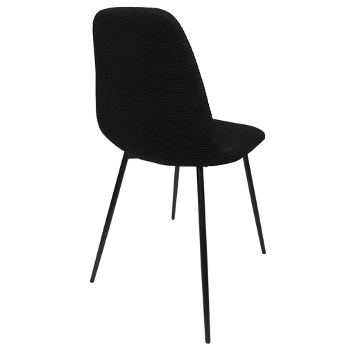 Čalouněná jídelní židle Pori černá Intesi moderní na kovových nohách do jídelny a kuchyně