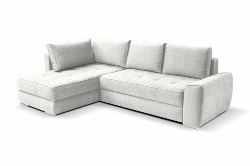 Moderní bílá rohová pohovka s rozkladem a úložným prostorem do obýváku Rabis Intesi