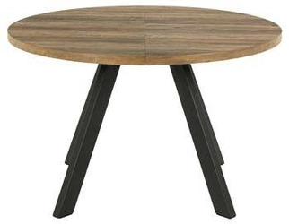 Rozkládací kulatý jídelní stůl Zalida dub artisan 120–210 cm moderní