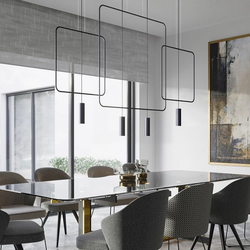 Závěsné svítidlo RANA 1 černé moderní nad jídelní stůl do obýváku kovové 175 cm