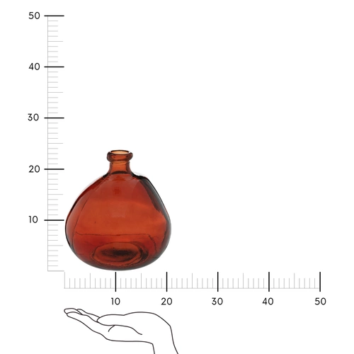 Skleněná váza Uly jantarová moderní do obýváku na květiny 23 cm Atmosphera