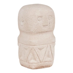 Dekorační cementová figurka Totem House Nordic boho béžová do obýváku nebo předsíně