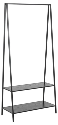 Stojanový věšák Seaford černý s policemi na boty moderní do předsíně Actona