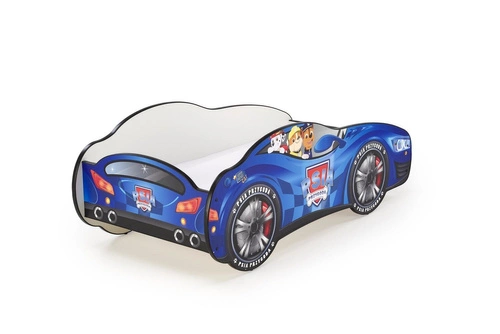 Dětská postel Psí dobrodružství s matrací a vícebarevným LED osvětlením do dětského pokoje