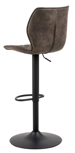 Čalouněný barový stolička Naomi Actona antracitová s opěrkou, výškově nastavitelná, otočná do kuchyně