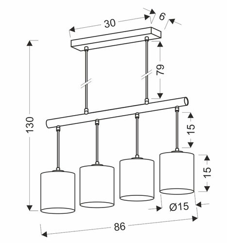 Kombinovaná závěsná lampa černá 4x60W E27 stínidlo béžové barvy