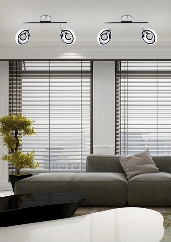 LED stropní svítidlo Celt moderní chromované s nastavitelným osvětlením do obýváku nebo ložnice 40 cm