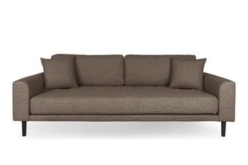 Skandinávská třímístná pohovka Lido čalouněná hnědá s područkami do obýváku Intesi