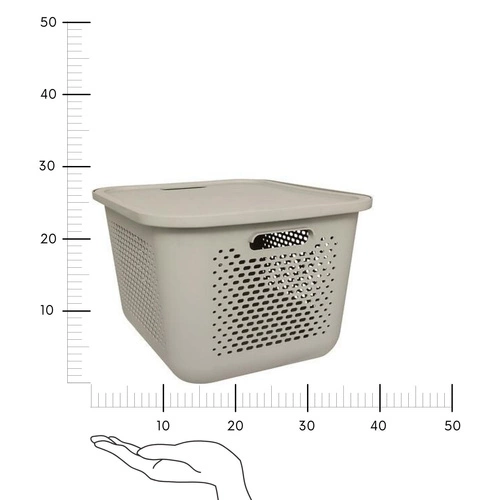 Úložný koš s víkem Aera 19,6 l béžový do koupelny a kuchyně 5five