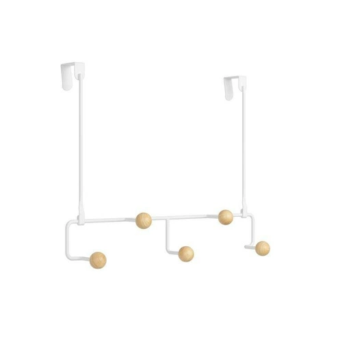 Bílý moderní závěsný věšák na dveře Umbra Estique do předsíně a koupelny