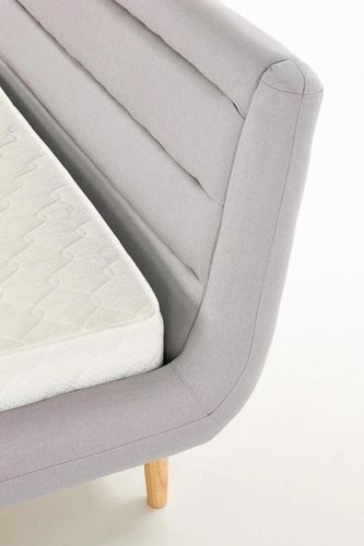 Kontinentální čalouněná postel Landi 160x200 do ložnice šedá skandinávská