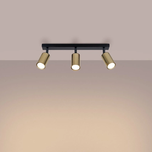 Moderní stropní svítidlo WINX 3 černé zlaté ocelové do obýváku a ložnice 45 cm