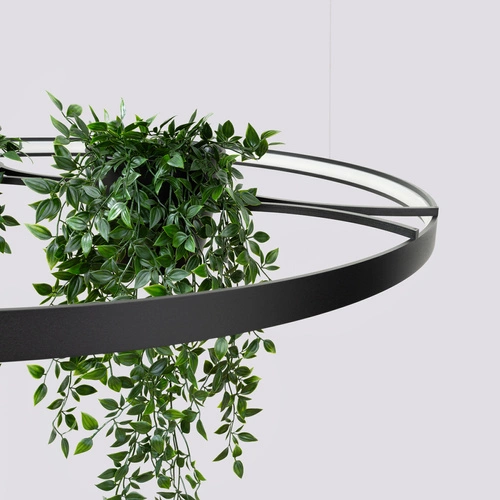 Moderní černý LED lustr RIO BIO 110 do obýváku a jídelny hliník Thoro