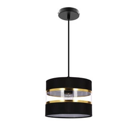 PANDY závěsná lampa černá 1x40W E27 stínidlo černá+zlatá