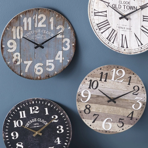 Alex 38cm vintage černé hodiny