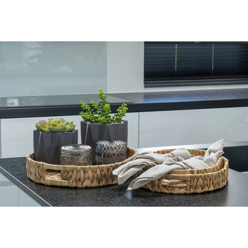 House Nordic sada 2 kouřových kulatých skleněných dekoračních krabiček