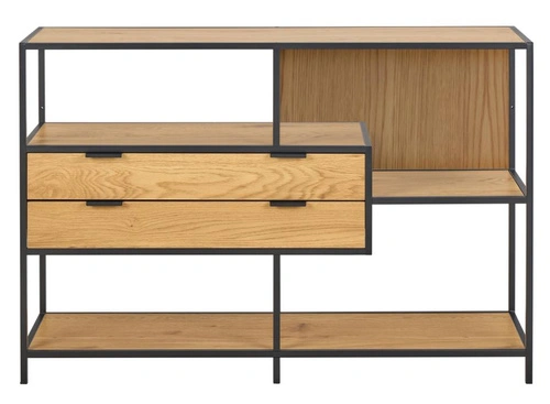 Knihovna Seaford V loftová se zásuvkami divoký dub/černá