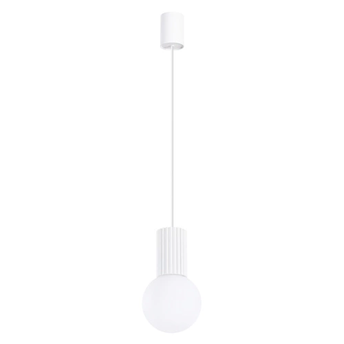 Závěsné svítidlo koule HALO 1 bílá moderní do obýváku a kuchyně skleněné SOLLUX LIGHTING