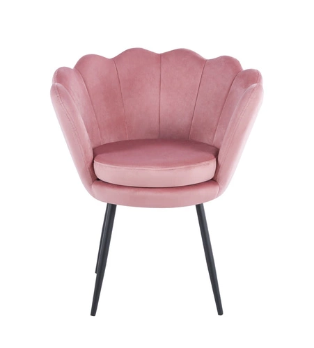 Židle shell Fiona VIC světle růžová/černé nohy