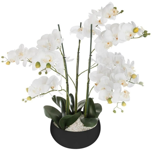 Umělá orchidej Atmosphera v černém květináči 65 cm moderní do obýváku