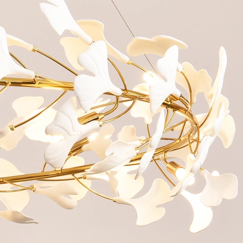 BOTANIKA závěsná lampa zlatá bílá 80 cm