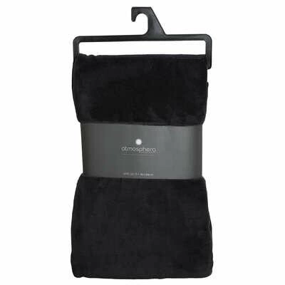 Atmosphera měkká mikroflísová deka 180x230 cm černá hřejivý pléd na pohovku