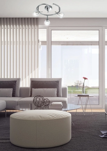 Moderní stropní svítidlo Bombola chrom 3bodové nastavitelné do obývacího pokoje a jídelny