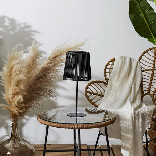 Solární LED stolní lampa Merrill černá do zahrady a na terasu odolná vůči povětrnostním vlivům